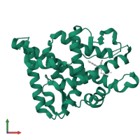 Progesterone receptor in PDB entry 3kba, assembly 1, front view.