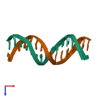PDB entry 3kbd coloured by chain, ensemble of 3 models, top view.