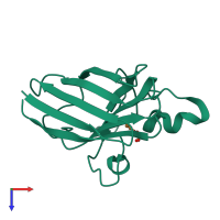 PDB entry 3kbf coloured by chain, top view.