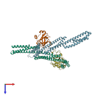 PDB entry 3kbu coloured by chain, top view.