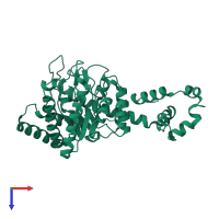 PDB entry 3kbv coloured by chain, top view.