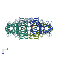 PDB entry 3kc0 coloured by chain, top view.