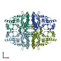 PDB entry 3kc1 coloured by chain, front view.