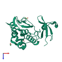 PDB entry 3kc6 coloured by chain, top view.