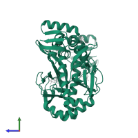 DNA-binding transcriptional dual regulator CRP in PDB entry 3kcc, assembly 1, side view.