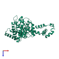 PDB entry 3kcj coloured by chain, top view.
