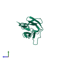 PDB entry 3kcw coloured by chain, side view.