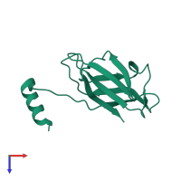 PDB entry 3kcw coloured by chain, top view.