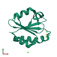 PDB entry 3kd0 coloured by chain, front view.