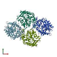 PDB entry 3kd2 coloured by chain, front view.