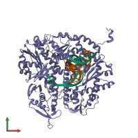 PDB entry 3kd5 coloured by chain, front view.