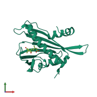 PDB entry 3kdi coloured by chain, front view.