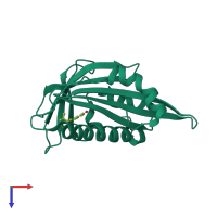 PDB entry 3kdi coloured by chain, top view.