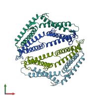 PDB entry 3kdq coloured by chain, front view.