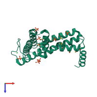 PDB entry 3kdw coloured by chain, top view.