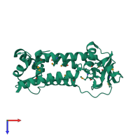 PDB entry 3kfw coloured by chain, top view.