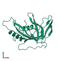 PDB entry 3kg4 coloured by chain, front view.