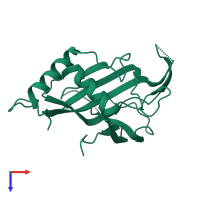 PDB entry 3kg4 coloured by chain, top view.