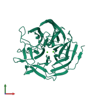 PDB entry 3kgg coloured by chain, front view.