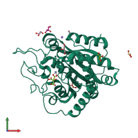 PDB entry 3kgq coloured by chain, front view.
