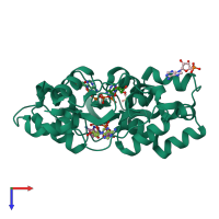 PDB entry 3kh5 coloured by chain, top view.
