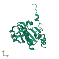PDB entry 3kh9 coloured by chain, front view.