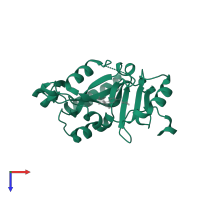 Cholix toxin in PDB entry 3ki7, assembly 1, top view.