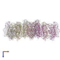 PDB entry 3kk5 coloured by chain, top view.