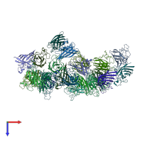 PDB entry 3km2 coloured by chain, top view.