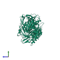 Beta-secretase 1 in PDB entry 3kn0, assembly 1, side view.