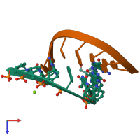 PDB entry 3knc coloured by chain, top view.