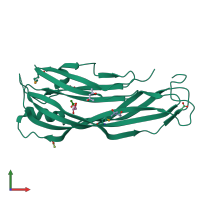 PDB entry 3kog coloured by chain, front view.