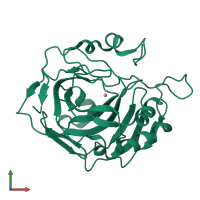 PDB entry 3kok coloured by chain, front view.