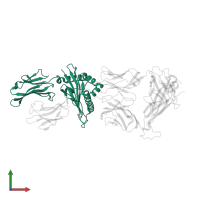 HLA class I histocompatibility antigen, B alpha chain in PDB entry 3kps, assembly 1, front view.