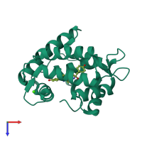 PDB entry 3kpx coloured by chain, top view.