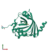 PDB entry 3kq0 coloured by chain, front view.