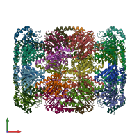 PDB entry 3krd coloured by chain, front view.