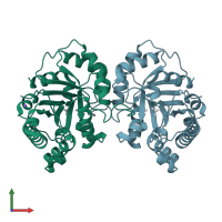 PDB entry 3krs coloured by chain, front view.