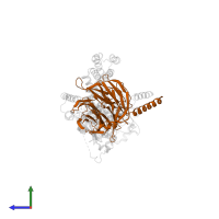 Guanine nucleotide-binding protein G(I)/G(S)/G(T) subunit beta-1 in PDB entry 3krw, assembly 1, side view.