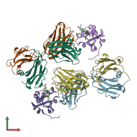 PDB entry 3ks0 coloured by chain, front view.