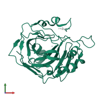 Carbonic anhydrase 2 in PDB entry 3ks3, assembly 1, front view.