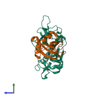 Hetero dimeric assembly 1 of PDB entry 3kse coloured by chemically distinct molecules, side view.