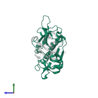 Cathepsin L in PDB entry 3kse, assembly 1, side view.