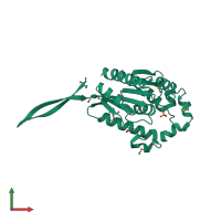 PDB entry 3ksr coloured by chain, front view.