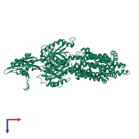 PDB entry 3kss coloured by chain, top view.