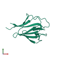 PDB entry 3kt9 coloured by chain, front view.