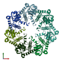 PDB entry 3ktg coloured by chain, front view.