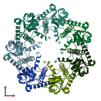 PDB entry 3kth coloured by chain, front view.