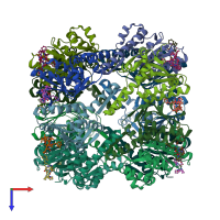 PDB entry 3ktk coloured by chain, top view.