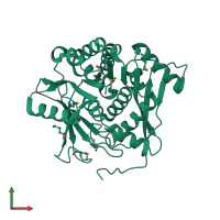 PDB entry 3ktn coloured by chain, front view.